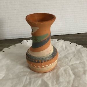 Handcrafted Multicolour Clay Bud Vase